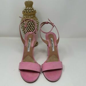 Brian Atwood Peoni Pink Suede Sandals